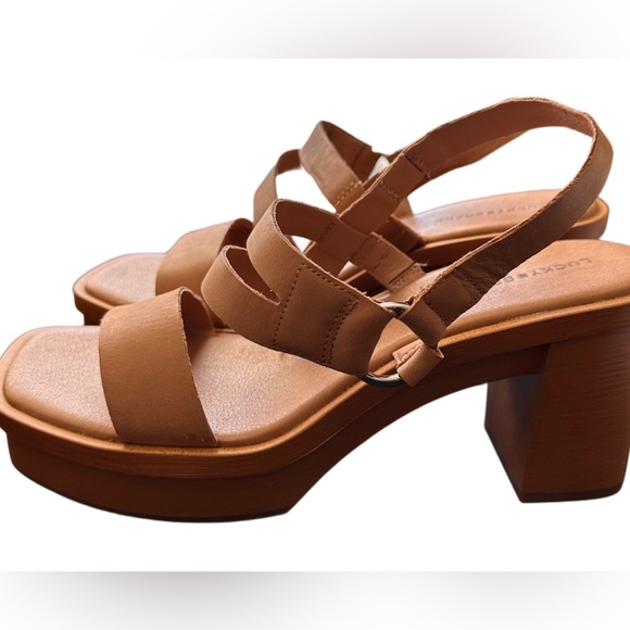 NEW LUCKY BRAND WOMEN’S MARSELINA STRAPPY BLOCK HEEL OPEN TOE SANDAL SIZE 9.5M - Picture 3 of 9